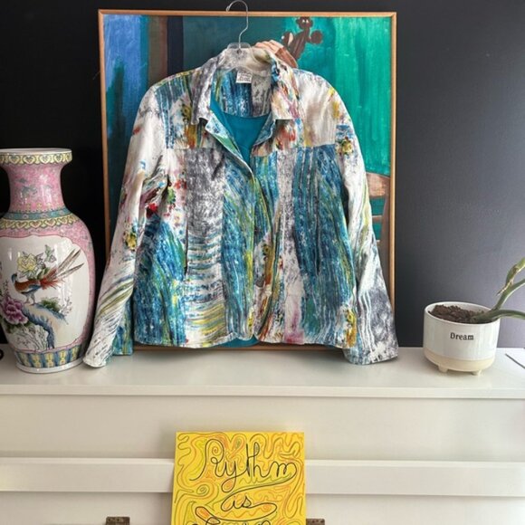 Parsley & Sage Multicolor Abstract Lined Jacket XL - Picture 2 of 16